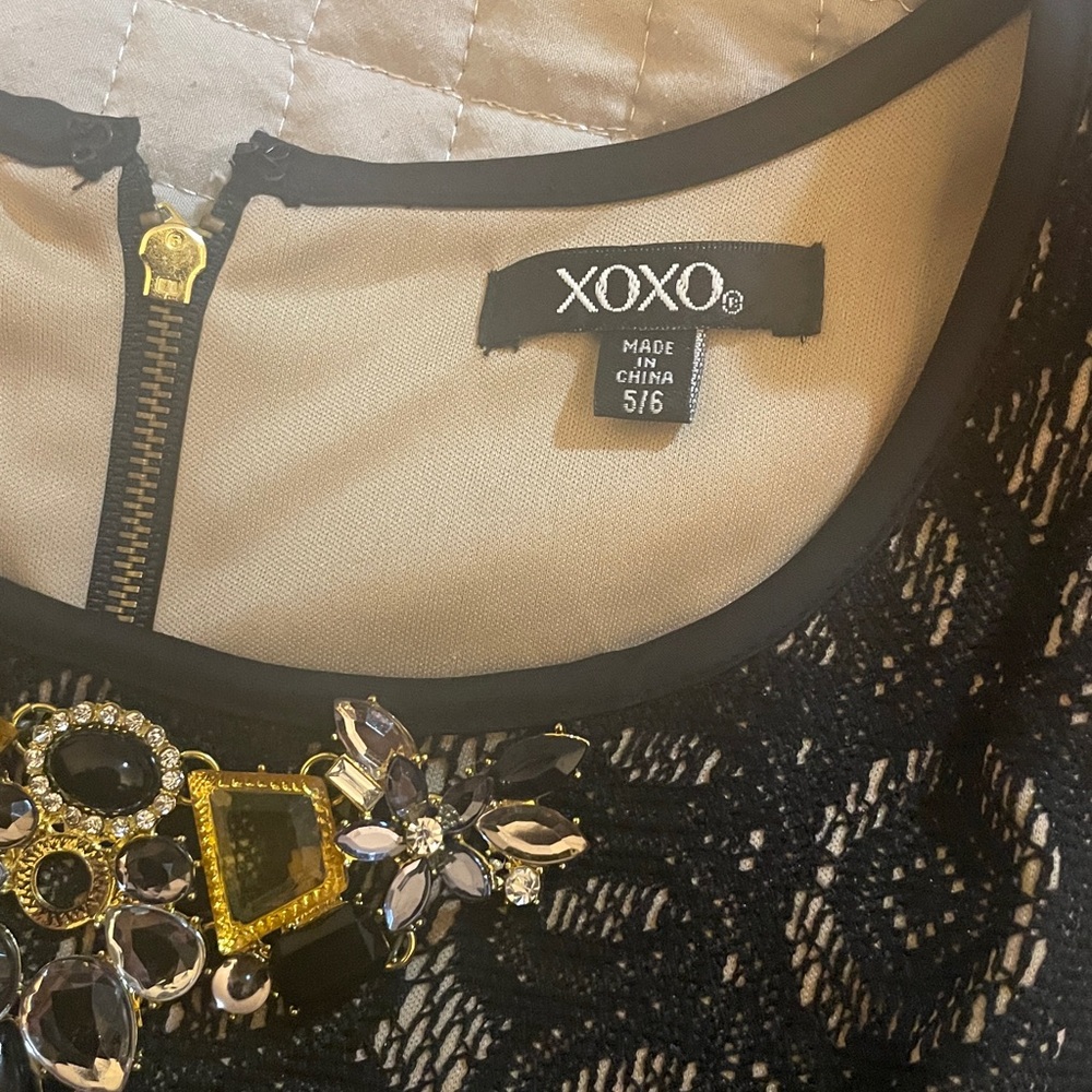 Xoxo Black and Cream Lace Mini Dress - Picture 6 of 6